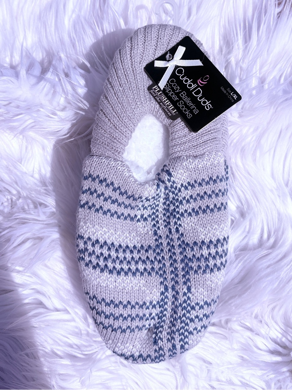 Cuddl Duds ballerina slipper socks (L/XL) NWT